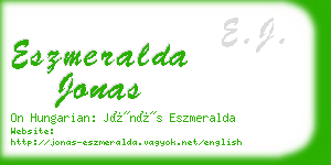 eszmeralda jonas business card